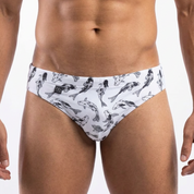 White Koi Men's Swim Brief