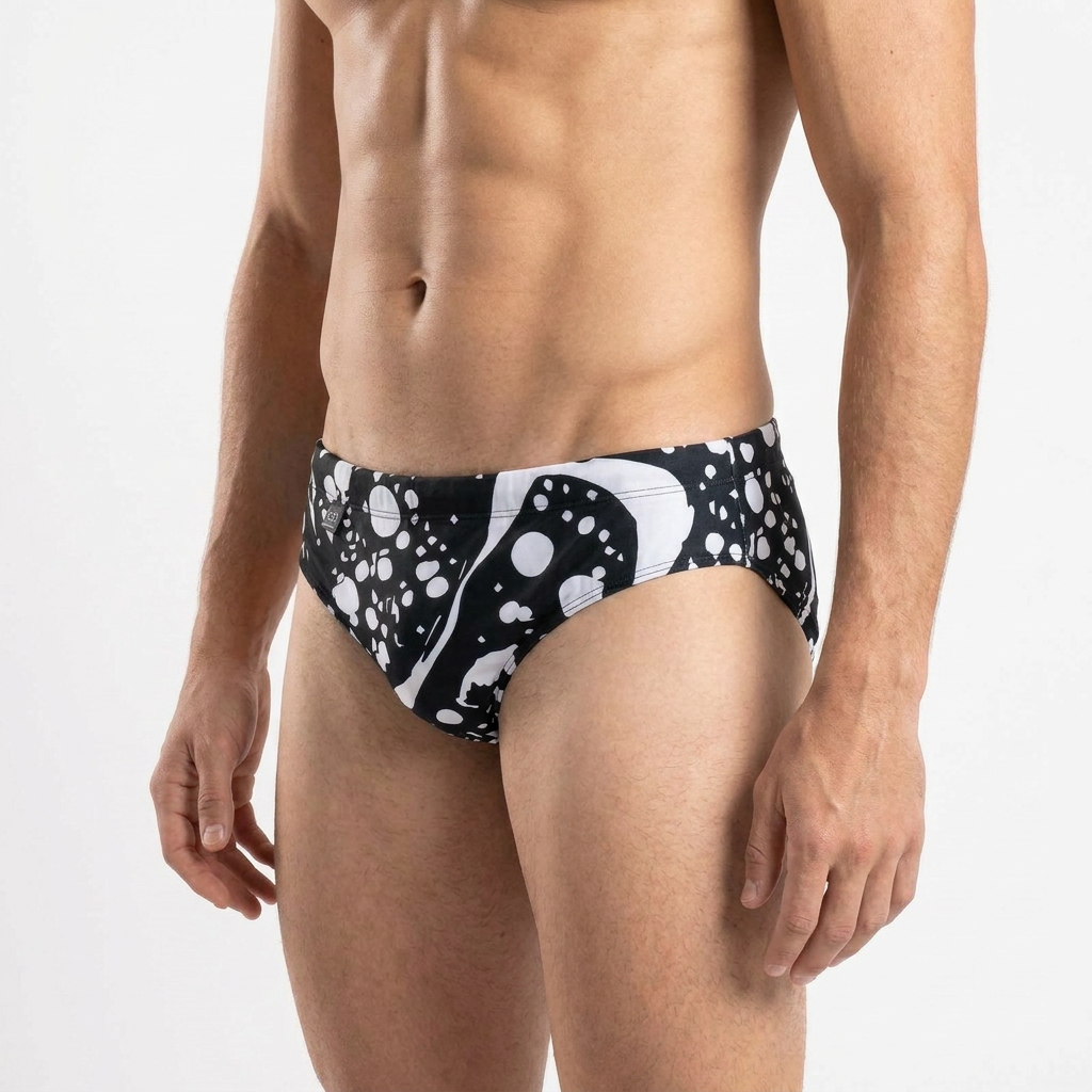 Black Paintsplash Men's Swim Brief
