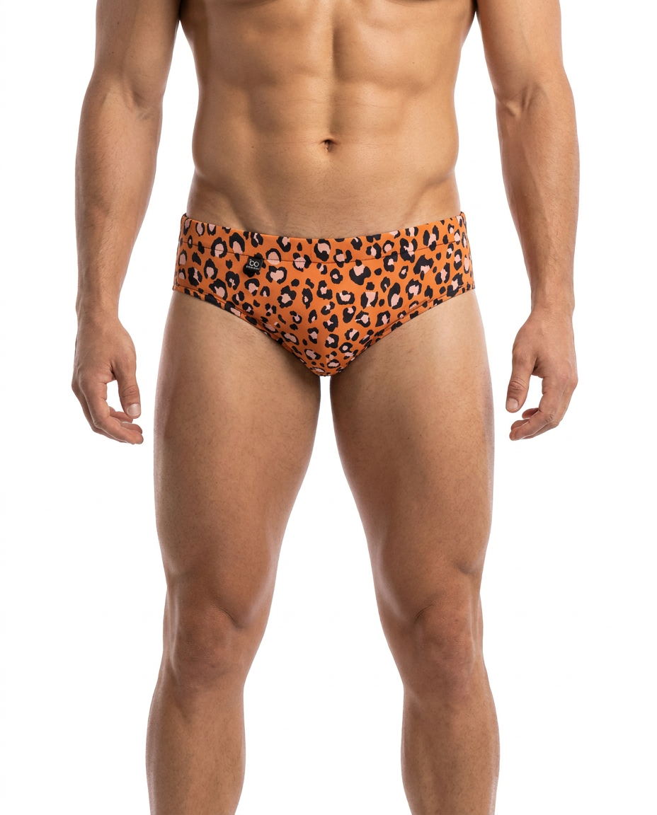 Tiger Orange Men's Swim Brief