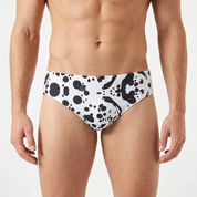 White Paintsplash Men's Swim Brief