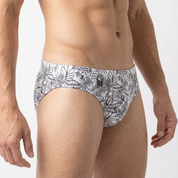 White Tropical Men's Swim Brief