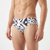 White Paintsplash Men's Swim Brief